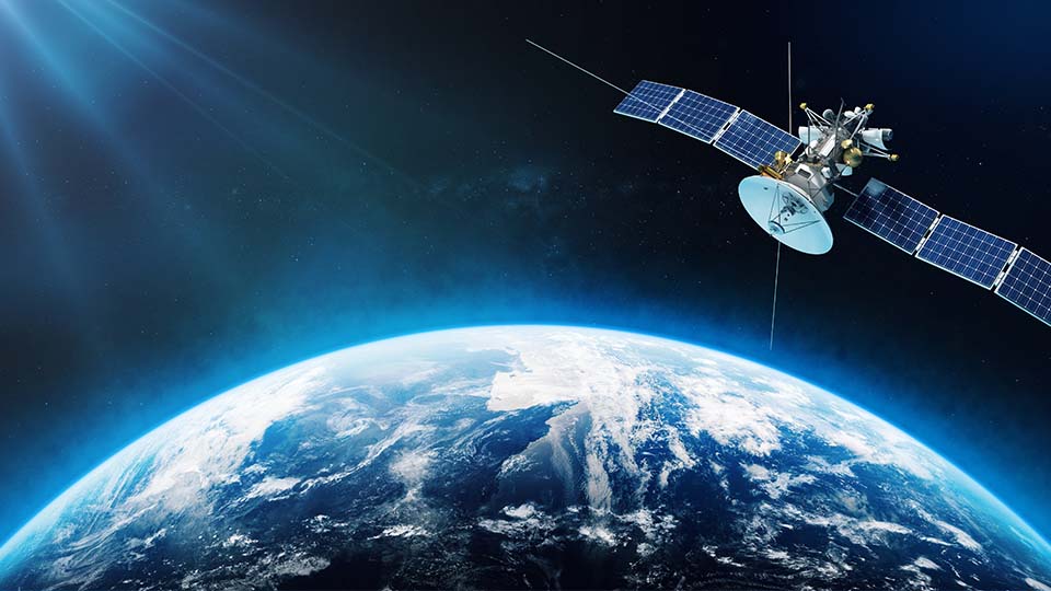 GPS satellite in space above Earth
